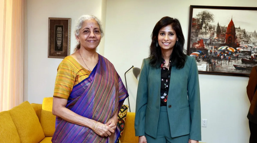 India's Finance Minister Nirmala Sitharaman Reaffirms Commitment to Stronger IMF Partnership; Gopinath Praises Government's Fiscal Policies