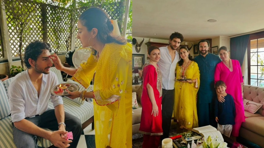 Sara Ali Khan Celebrates Raksha Bandhan with Family at Saif Ali Khan’s Home