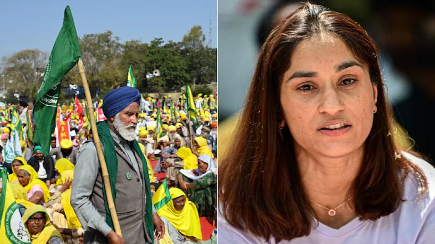 Wrestler Vinesh Phogat Joins Farmers at Shambhu Border