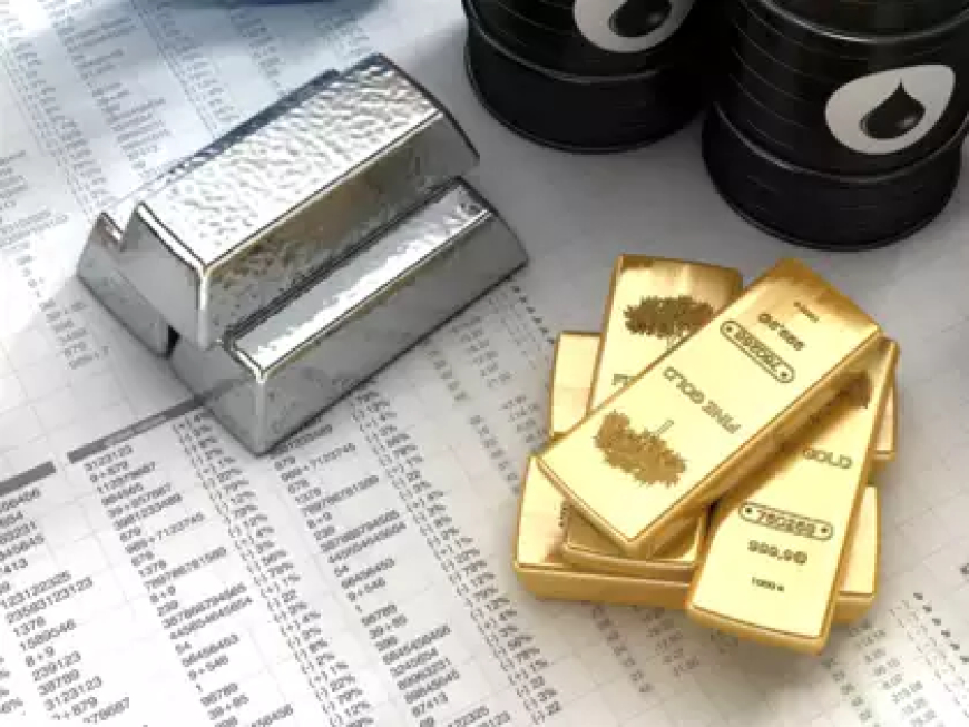 GOLD futures gains by 0.33% and SILVER futures gains by 1.84%, while CRUDEOIL futures drops by 2.41%